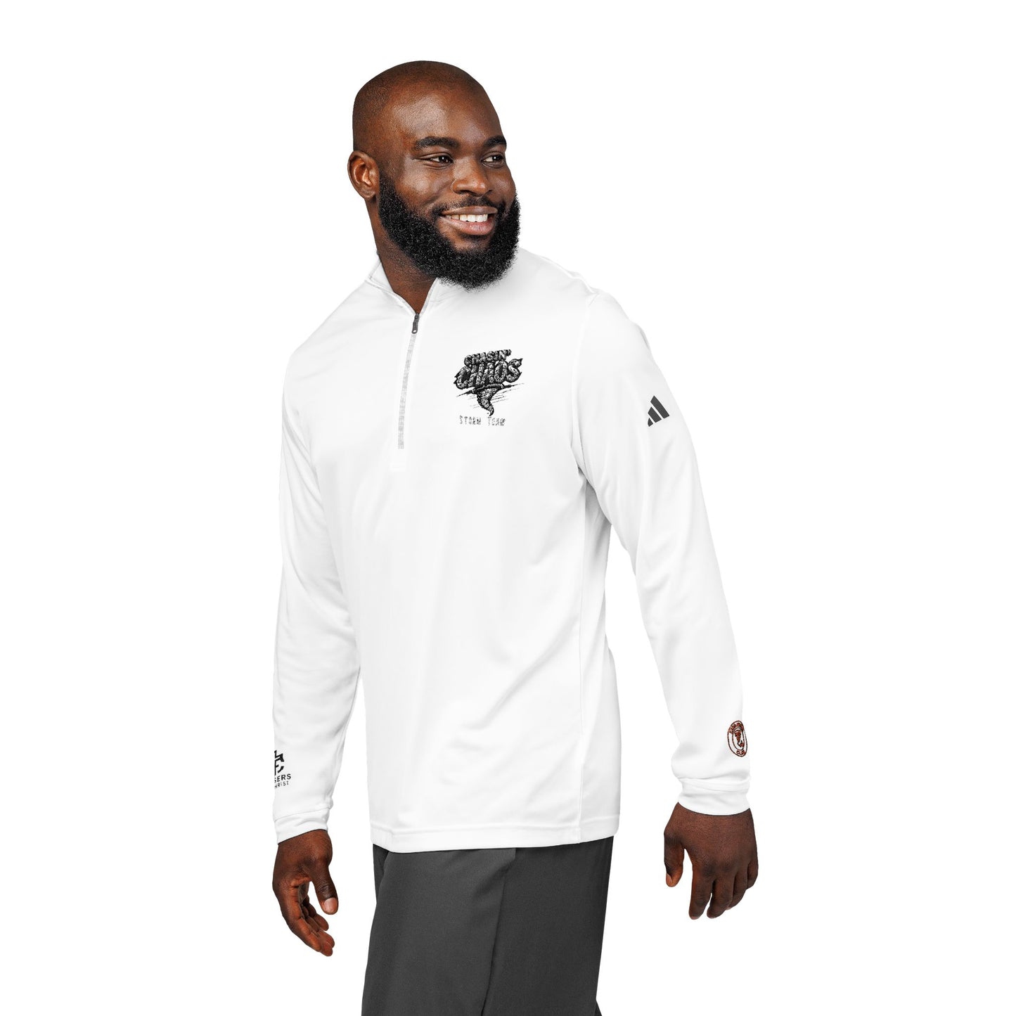 adidas® Quarter-Zip Pullover with Embroidery - Stylish Athletic Top for Outdoor Activities, Sports, Casual Wear, Gifts, Workout