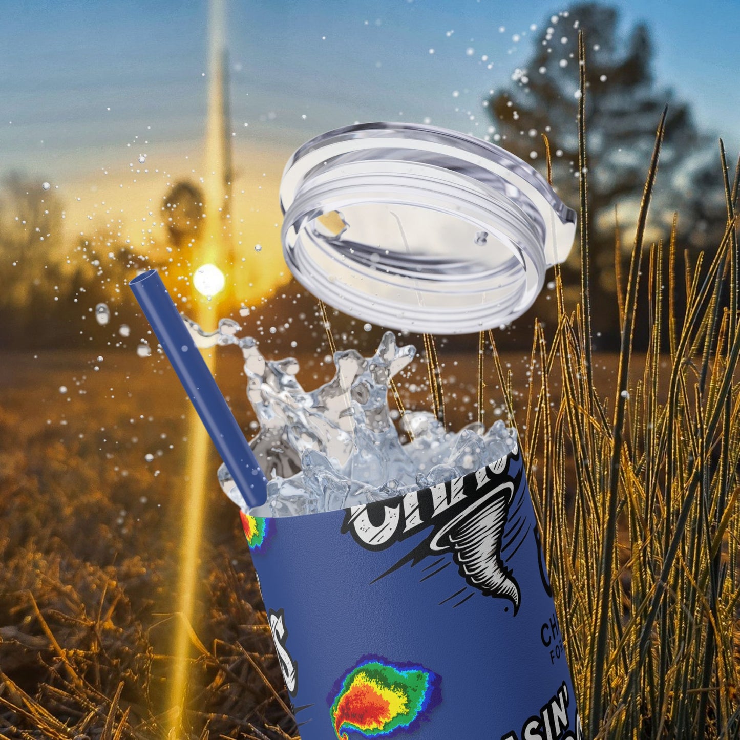 Tumbler Cup with Tornado Radar Image - Storm Chaser Merchandise