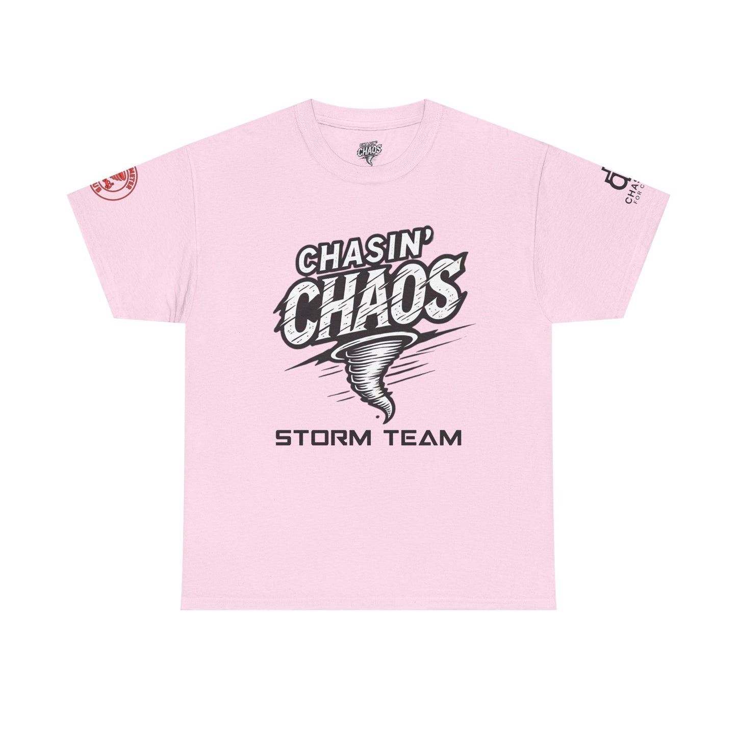 Chaos Storm Team Tee, Unisex Cotton T-Shirt for Storm Chasers, Adventure Shirt, Trending QR Code Apparel, Gift for Weather Enthusiasts