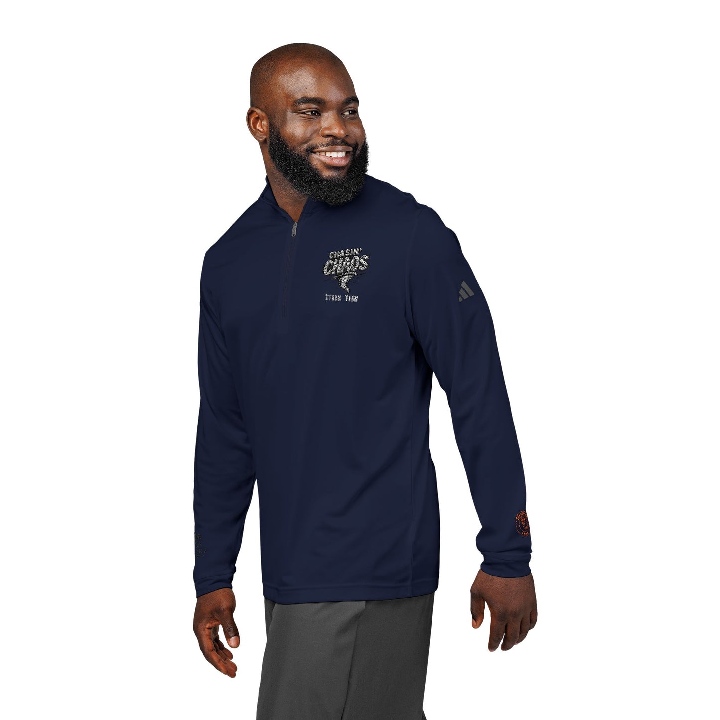 adidas® Quarter-Zip Pullover with Embroidery - Stylish Athletic Top for Outdoor Activities, Sports, Casual Wear, Gifts, Workout