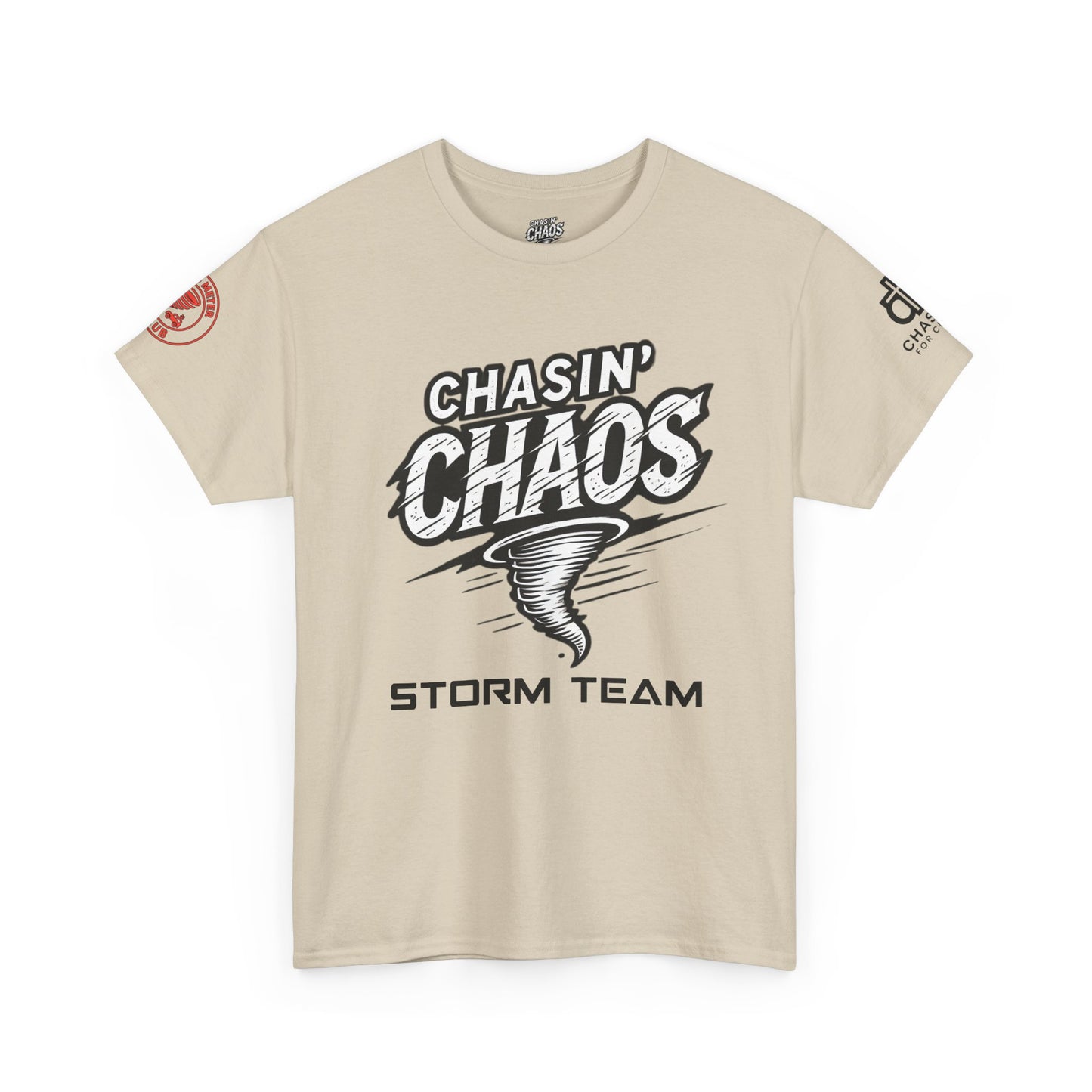 Chaos Storm Team Tee, Unisex Cotton T-Shirt for Storm Chasers, Adventure Shirt, Trending QR Code Apparel, Gift for Weather Enthusiasts