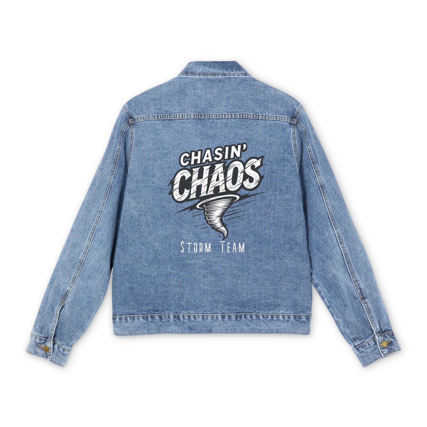 Men's Denim Jacket - Chasin' Chaos Storm Team Vintage Style
