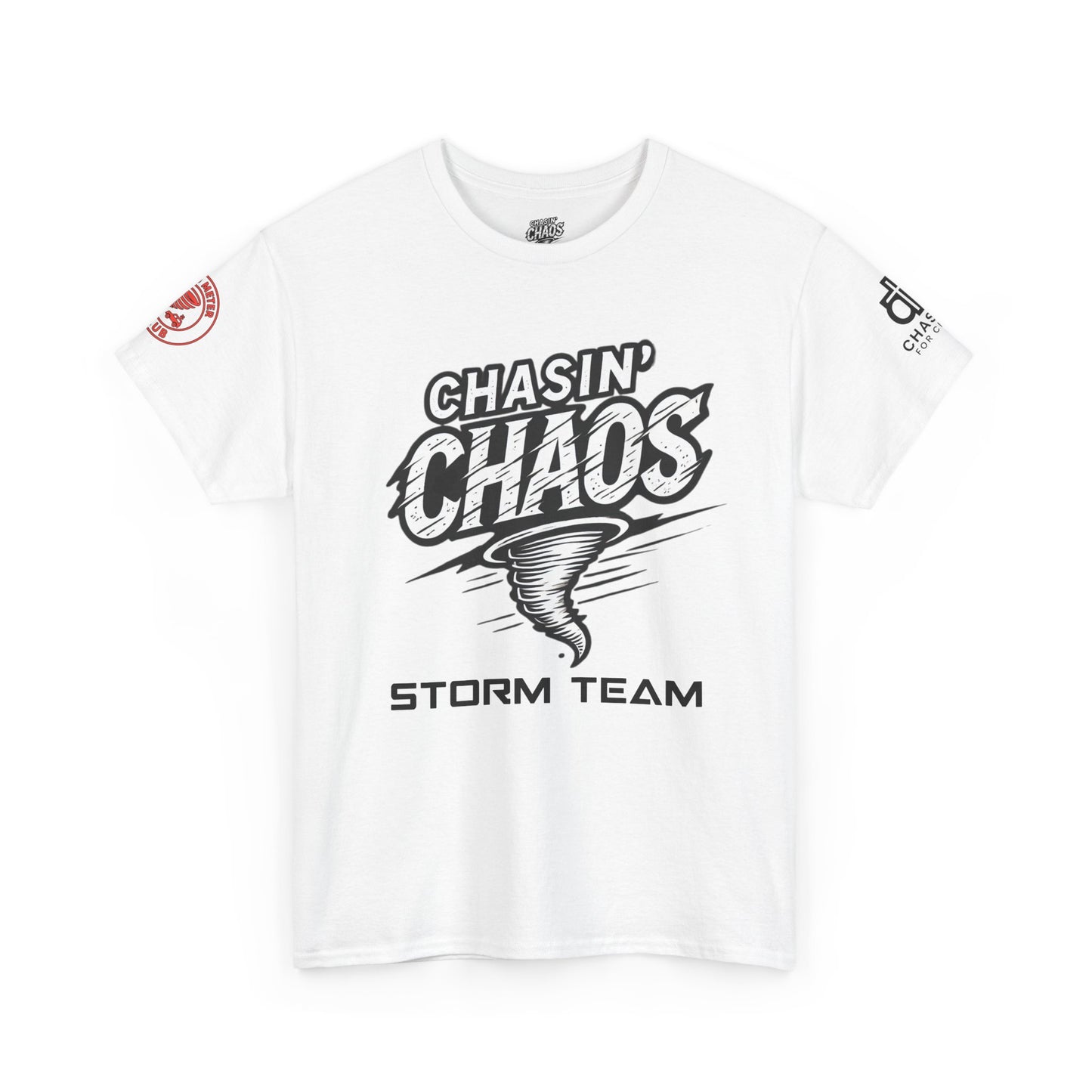 Chaos Storm Team Tee, Unisex Cotton T-Shirt for Storm Chasers, Adventure Shirt, Trending QR Code Apparel, Gift for Weather Enthusiasts