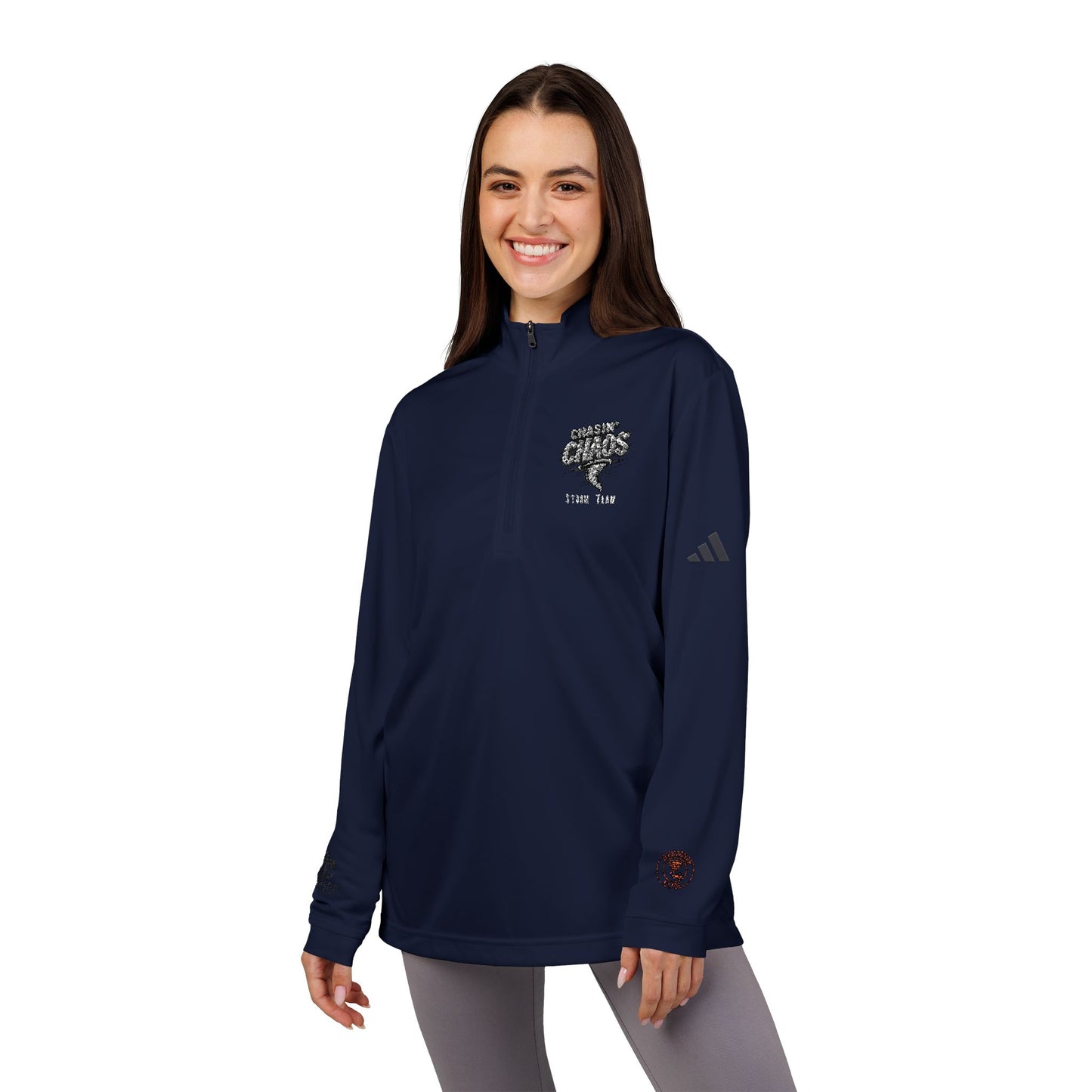 adidas® Quarter-Zip Pullover with Embroidery - Stylish Athletic Top for Outdoor Activities, Sports, Casual Wear, Gifts, Workout