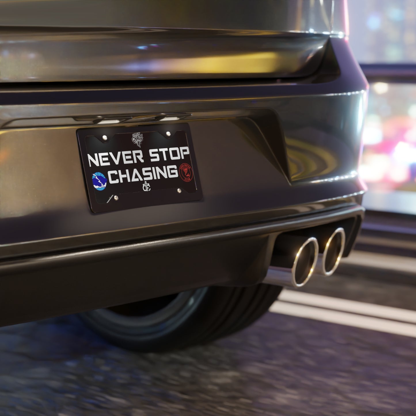 Never Stop Chasing Decorative License Plate