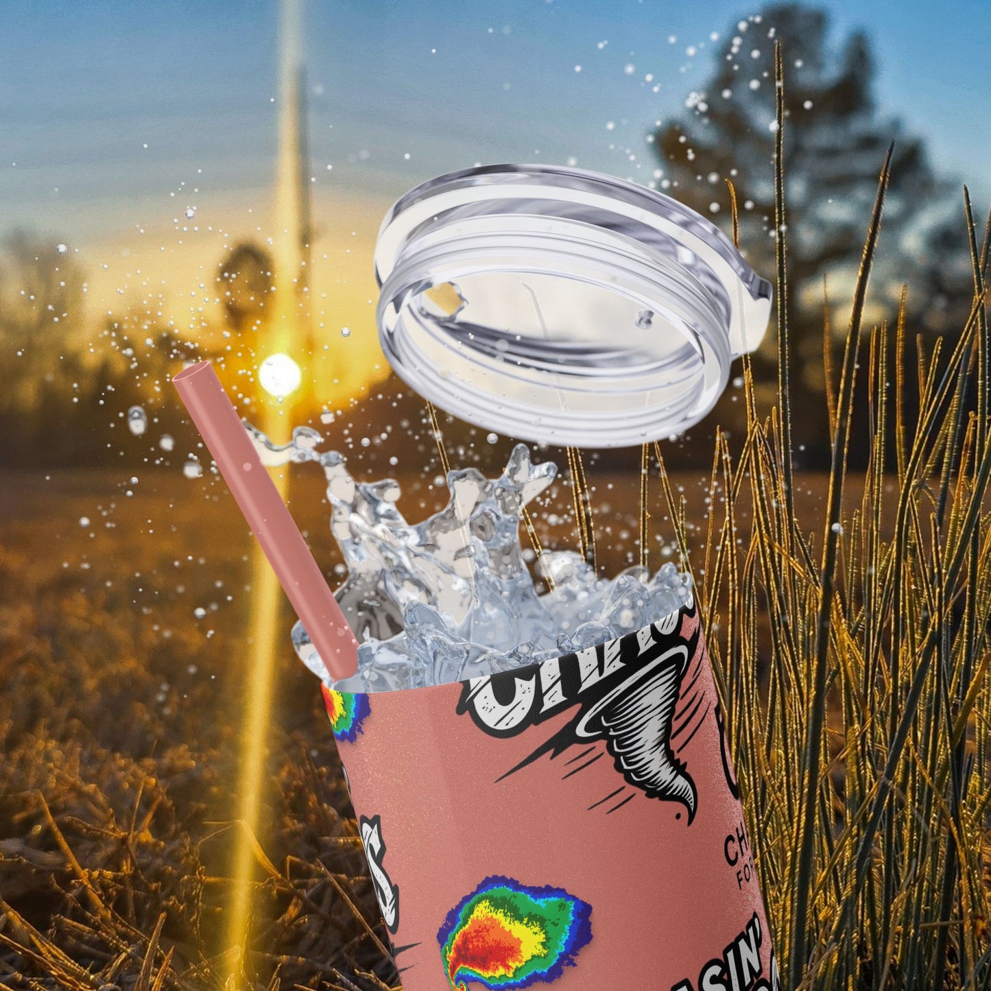 Tumbler Cup with Tornado Radar Image - Storm Chaser Merchandise