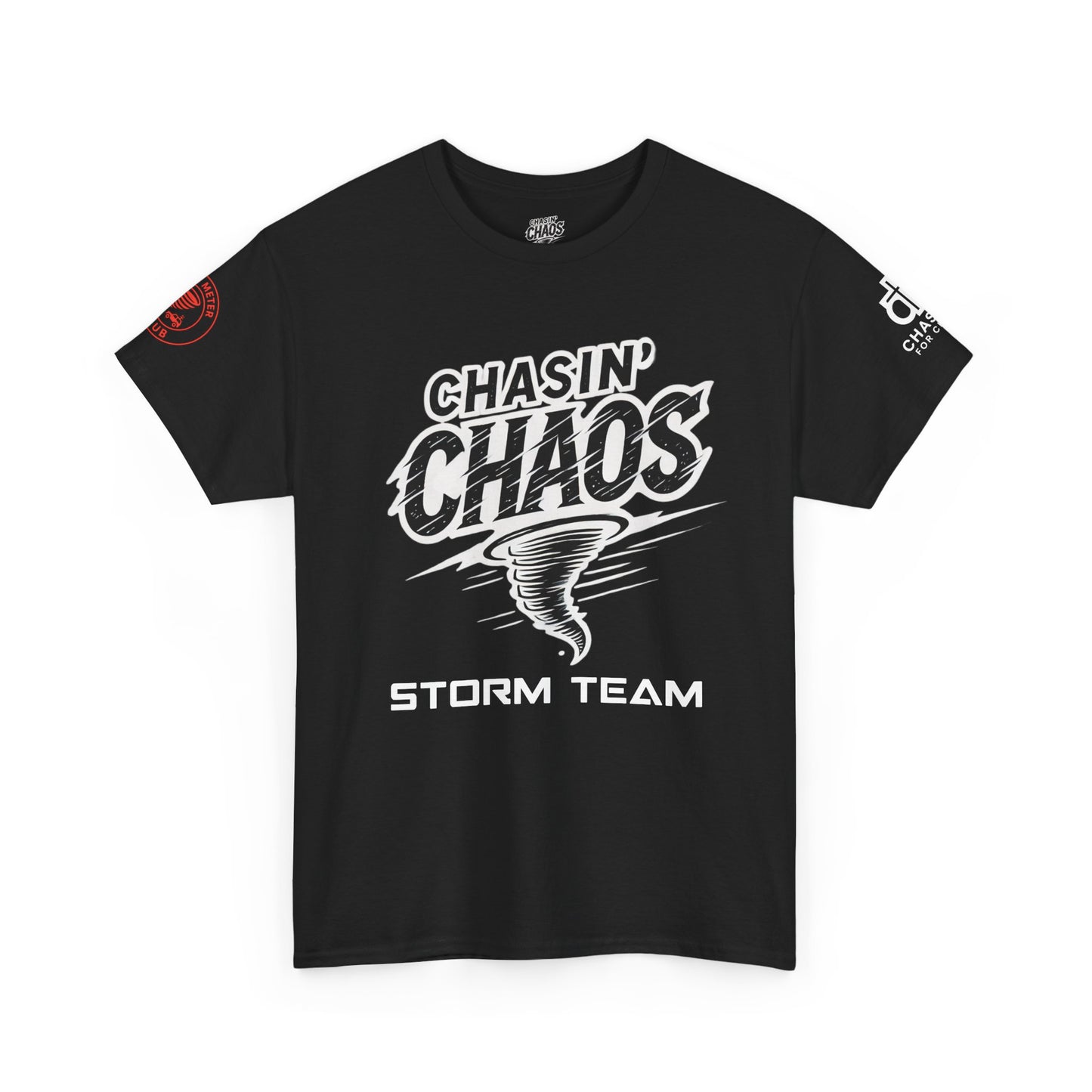 Chaos Storm Team Tee, Unisex Cotton T-Shirt for Storm Chasers, Adventure Shirt, Trending QR Code Apparel, Gift for Weather Enthusiasts