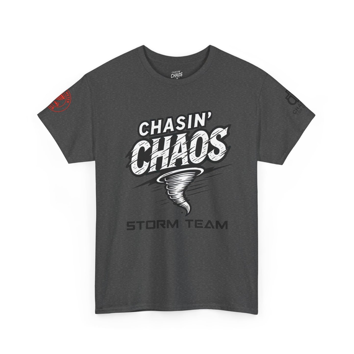 Chaos Storm Team Tee, Unisex Cotton T-Shirt for Storm Chasers, Adventure Shirt, Trending QR Code Apparel, Gift for Weather Enthusiasts