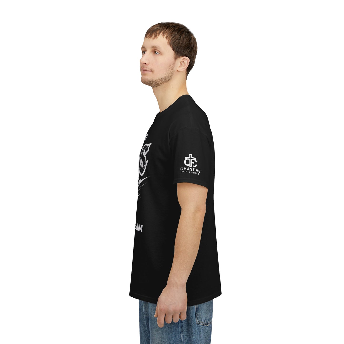 Chaos Storm Team Tee, Unisex Cotton T-Shirt for Storm Chasers, Adventure Shirt, Trending QR Code Apparel, Gift for Weather Enthusiasts
