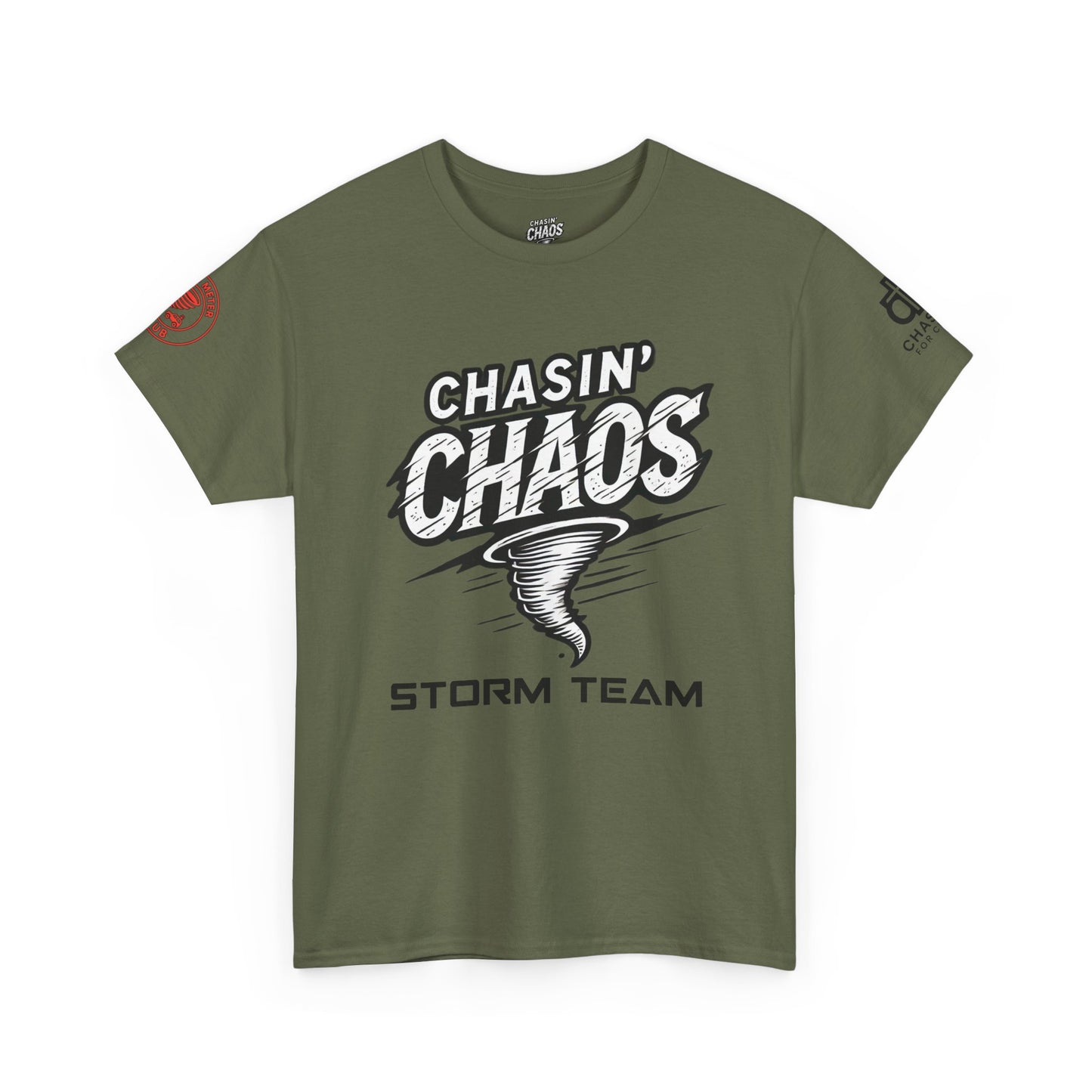 Chaos Storm Team Tee, Unisex Cotton T-Shirt for Storm Chasers, Adventure Shirt, Trending QR Code Apparel, Gift for Weather Enthusiasts