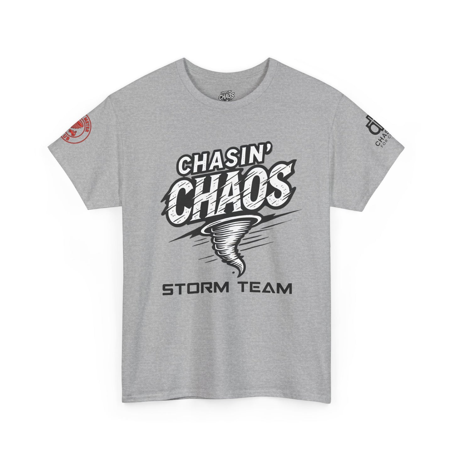 Chaos Storm Team Tee, Unisex Cotton T-Shirt for Storm Chasers, Adventure Shirt, Trending QR Code Apparel, Gift for Weather Enthusiasts