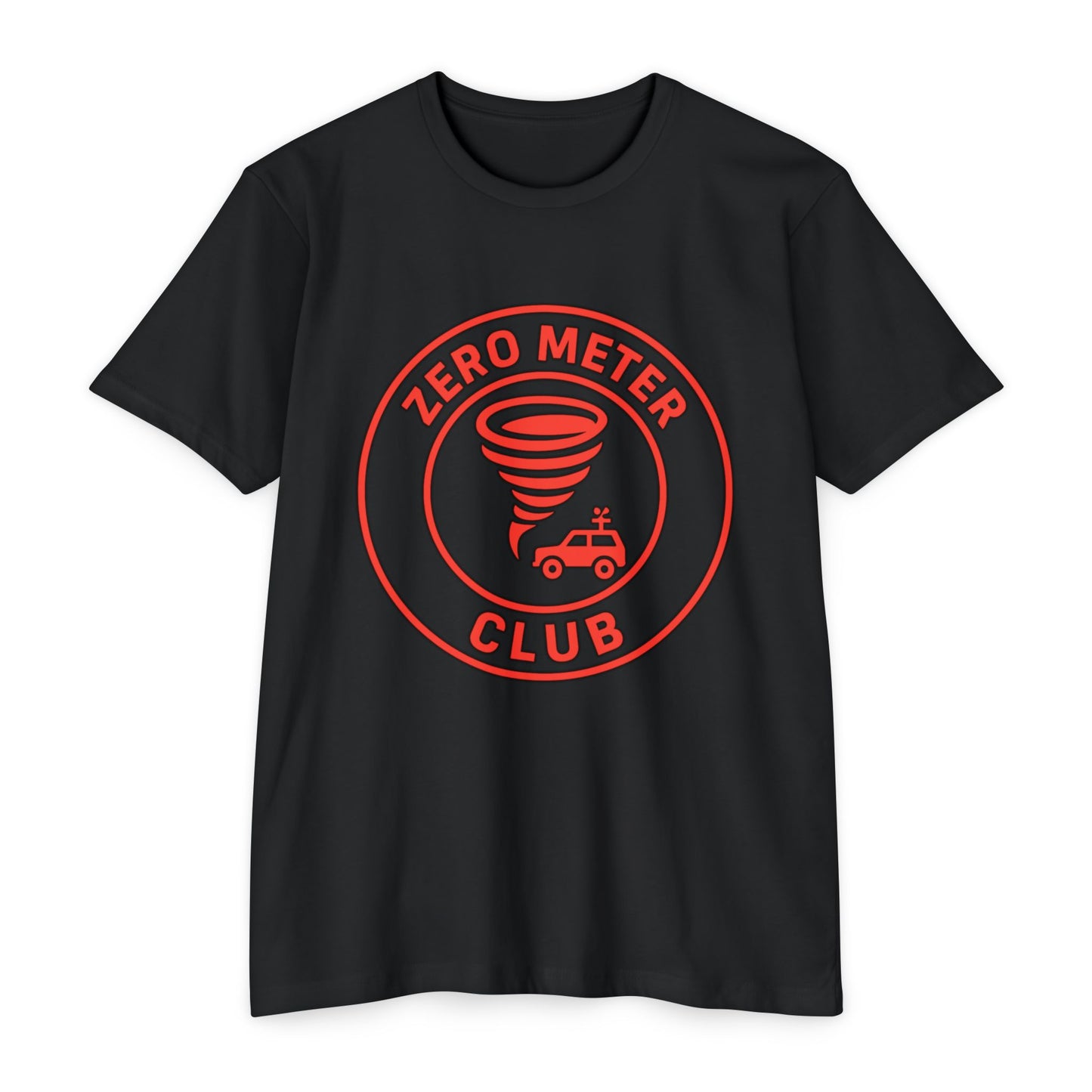 T-Shirt featuring Storm Chaser Design, Zero Meter Club Tee, Gift for Weather Enthusiasts, Tornado Lover's Apparel, Casual Unisex Tee