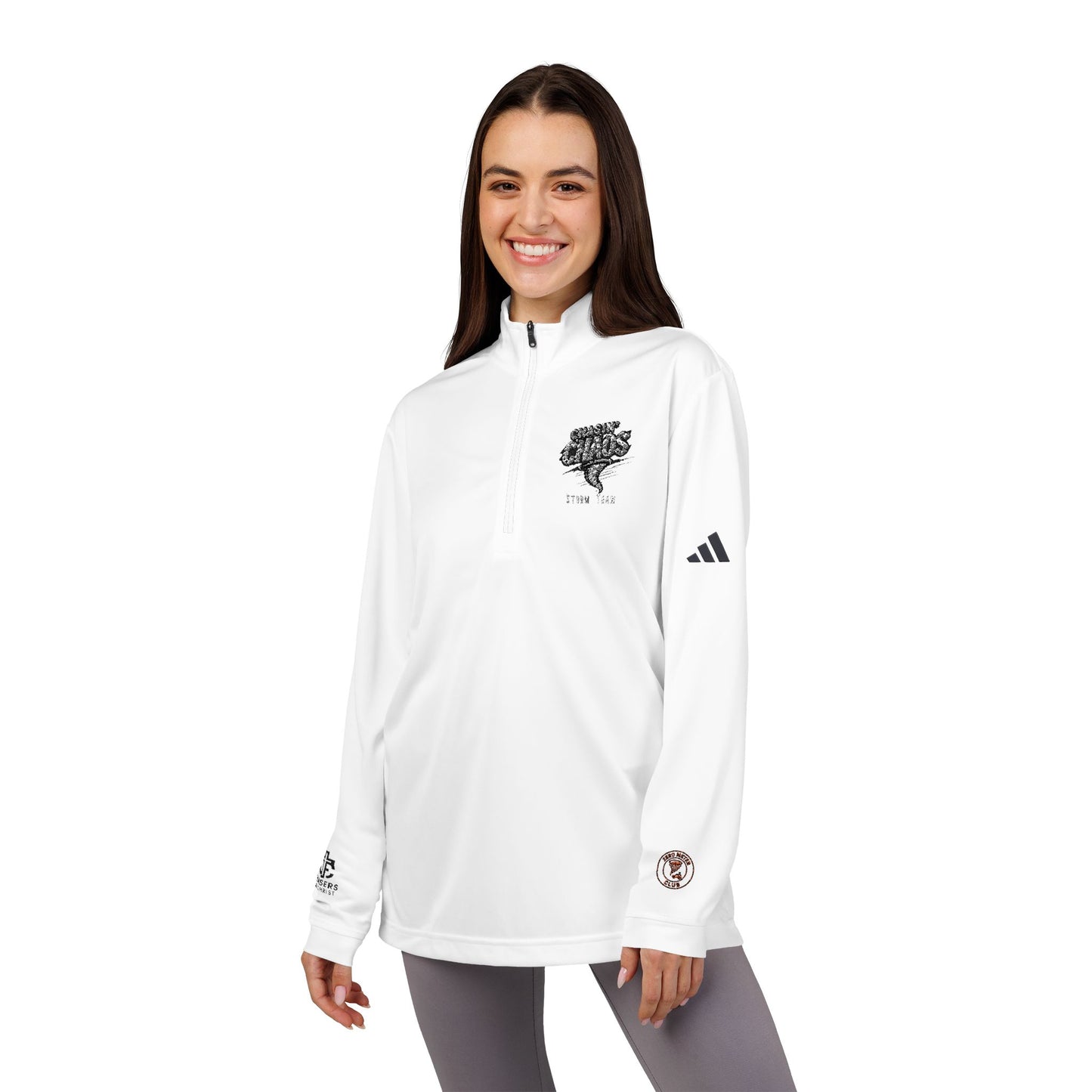 adidas® Quarter-Zip Pullover with Embroidery - Stylish Athletic Top for Outdoor Activities, Sports, Casual Wear, Gifts, Workout