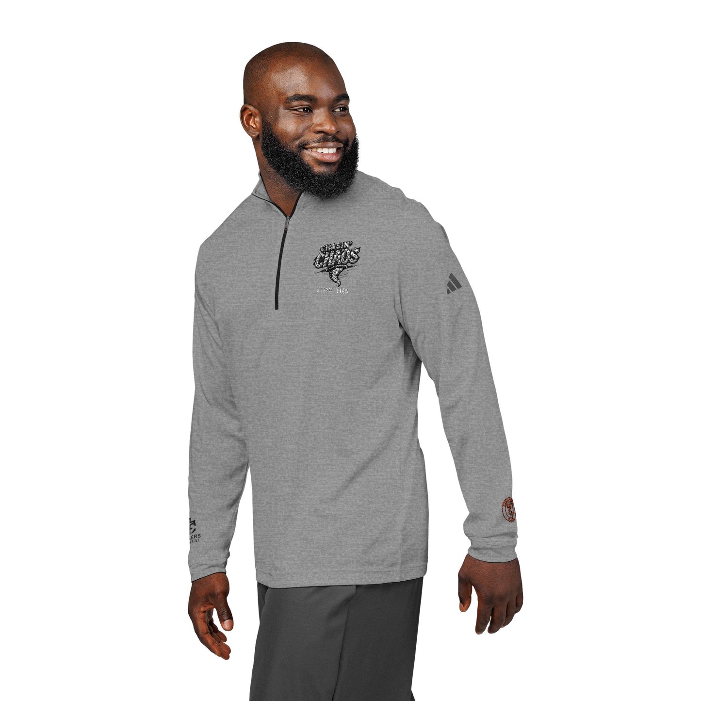 adidas® Quarter-Zip Pullover with Embroidery - Stylish Athletic Top for Outdoor Activities, Sports, Casual Wear, Gifts, Workout