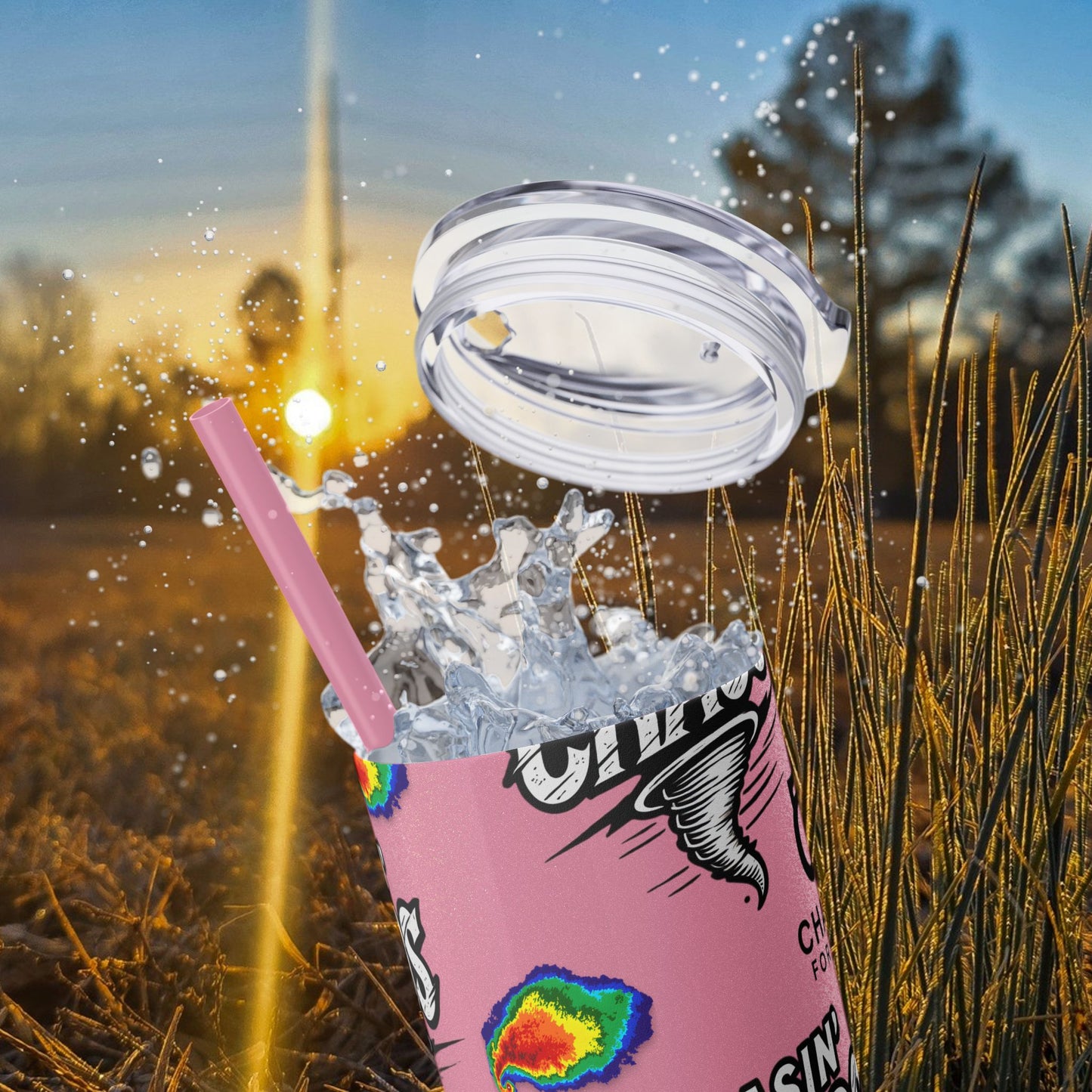 Tumbler Cup with Tornado Radar Image - Storm Chaser Merchandise