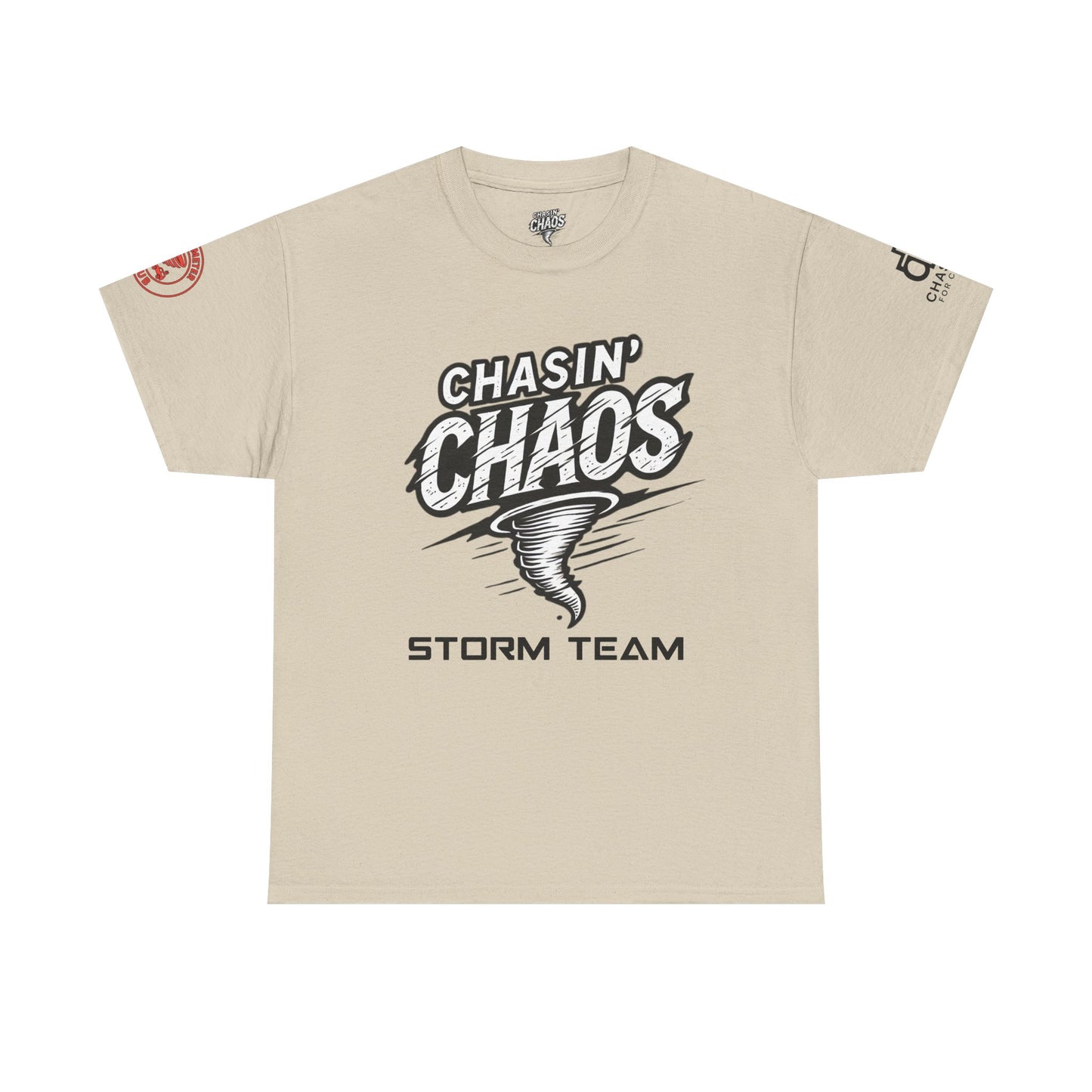 Chaos Storm Team Tee, Unisex Cotton T-Shirt for Storm Chasers, Adventure Shirt, Trending QR Code Apparel, Gift for Weather Enthusiasts