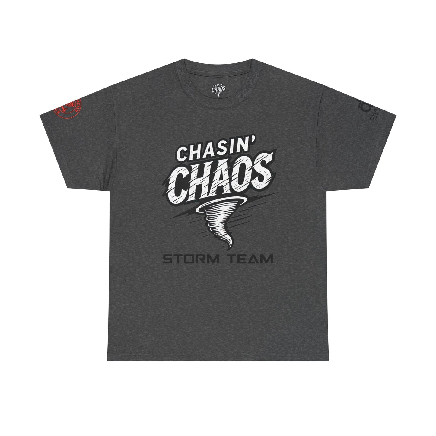 Chaos Storm Team Tee, Unisex Cotton T-Shirt for Storm Chasers, Adventure Shirt, Trending QR Code Apparel, Gift for Weather Enthusiasts