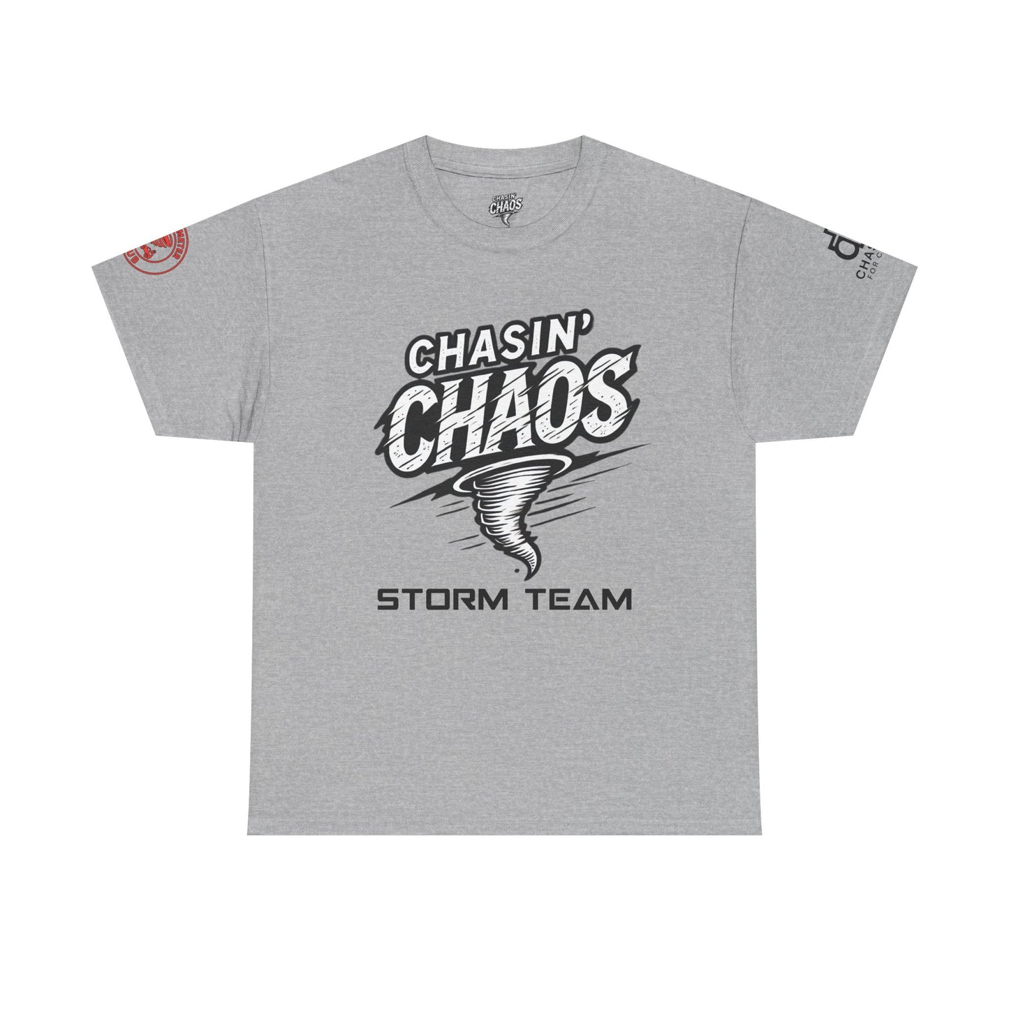 Chaos Storm Team Tee, Unisex Cotton T-Shirt for Storm Chasers, Adventure Shirt, Trending QR Code Apparel, Gift for Weather Enthusiasts