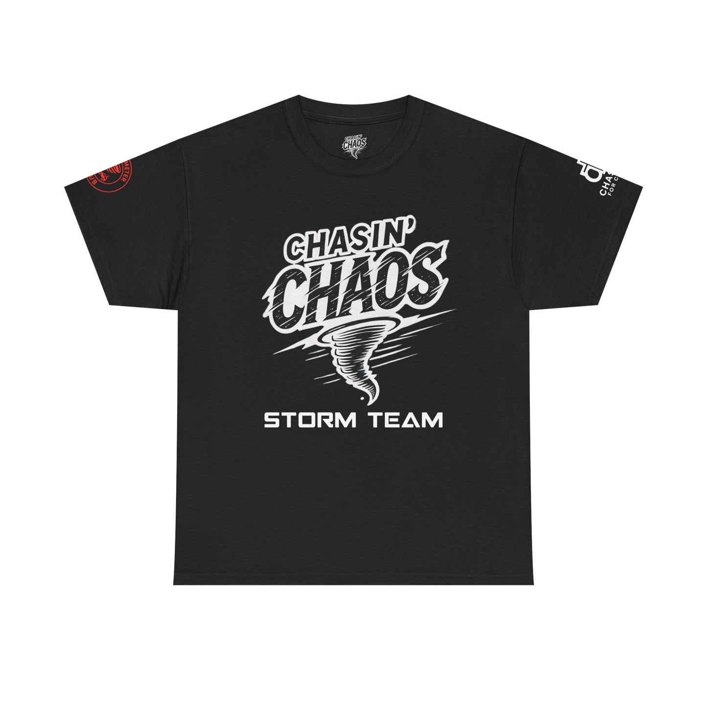 Chaos Storm Team Tee, Unisex Cotton T-Shirt for Storm Chasers, Adventure Shirt, Trending QR Code Apparel, Gift for Weather Enthusiasts