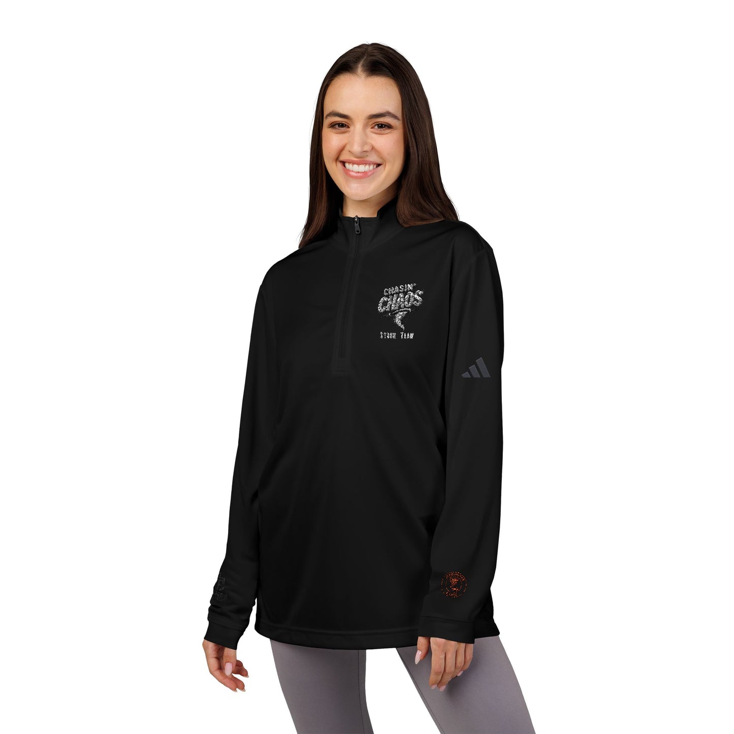 adidas® Quarter-Zip Pullover with Embroidery - Stylish Athletic Top for Outdoor Activities, Sports, Casual Wear, Gifts, Workout