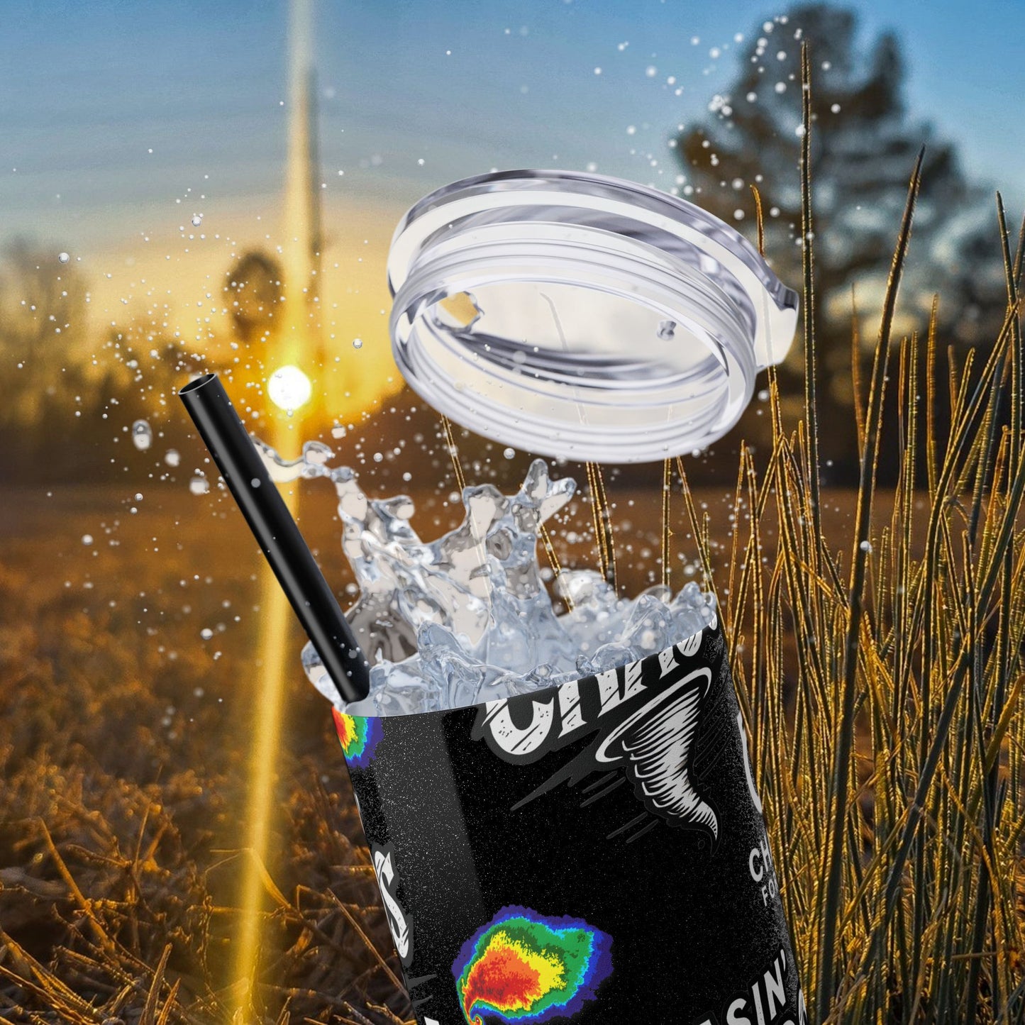 Tumbler Cup with Tornado Radar Image - Storm Chaser Merchandise