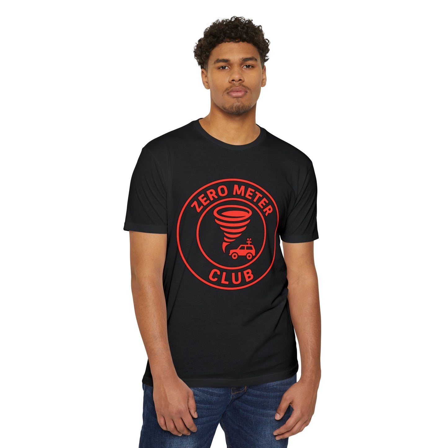T-Shirt featuring Storm Chaser Design, Zero Meter Club Tee, Gift for Weather Enthusiasts, Tornado Lover's Apparel, Casual Unisex Tee