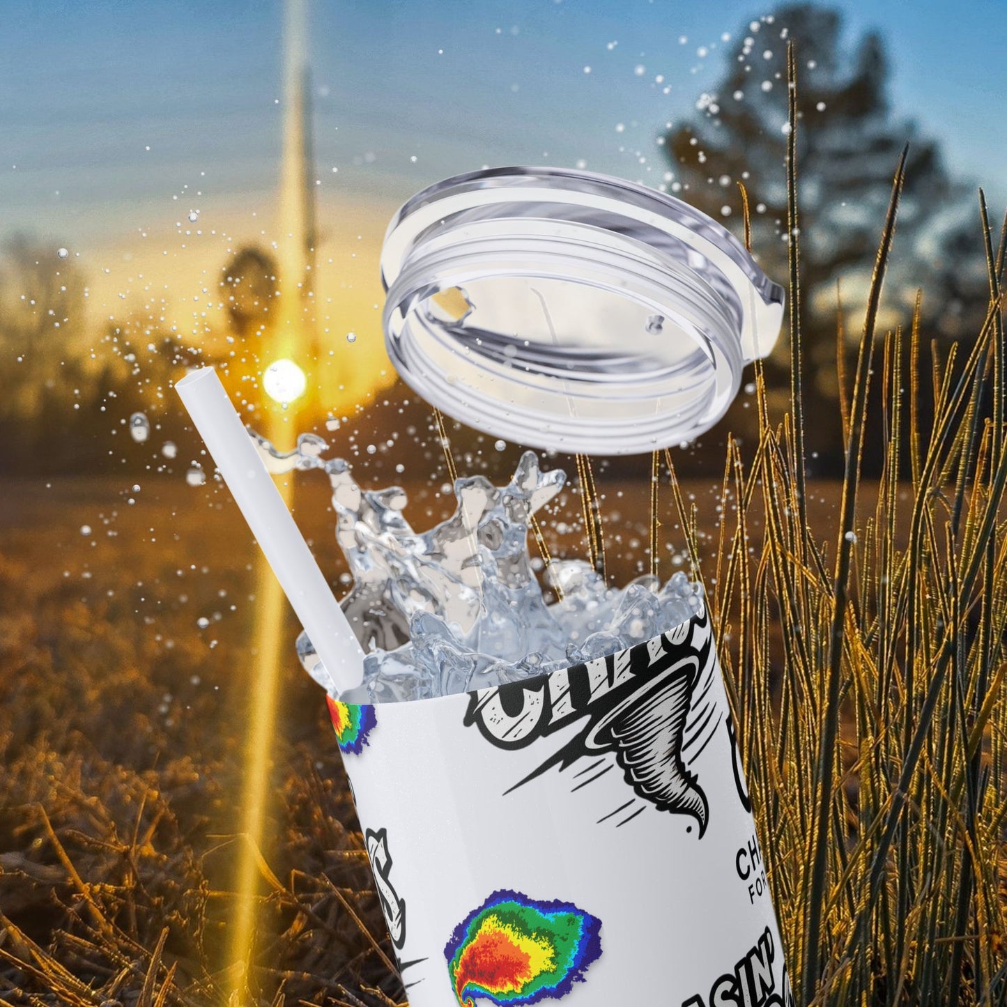Tumbler Cup with Tornado Radar Image - Storm Chaser Merchandise