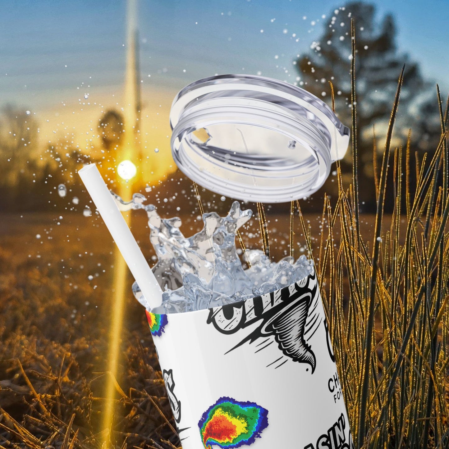 Tumbler Cup with Tornado Radar Image - Storm Chaser Merchandise