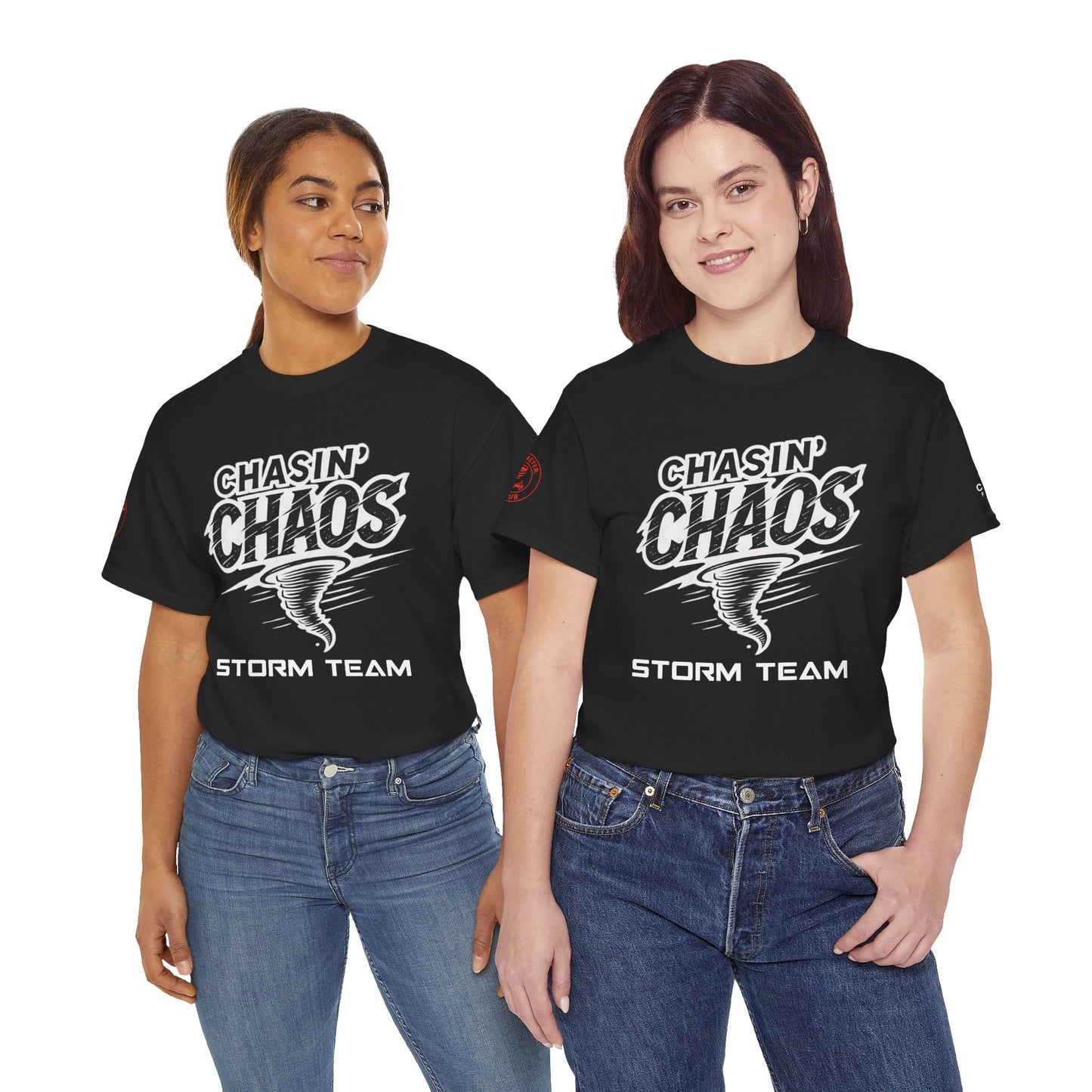 Chaos Storm Team Tee, Unisex Cotton T-Shirt for Storm Chasers, Adventure Shirt, Trending QR Code Apparel, Gift for Weather Enthusiasts