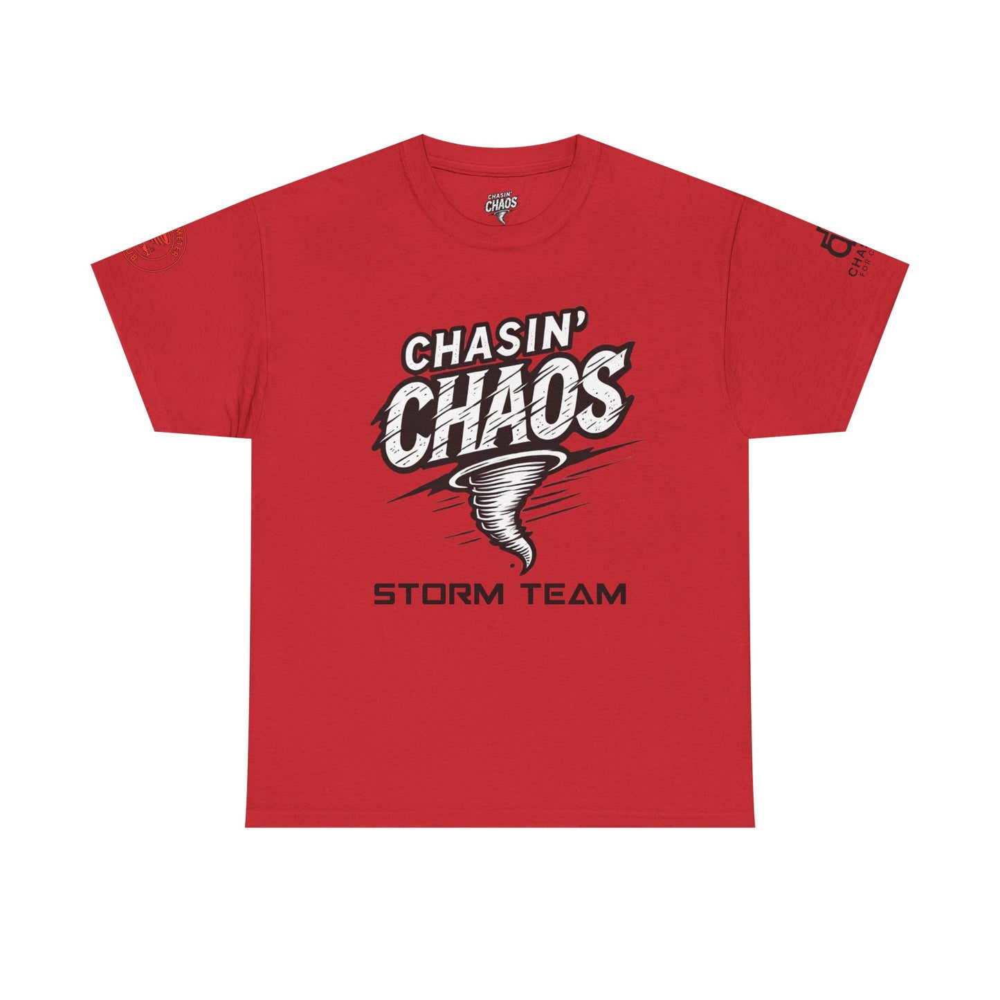 Chaos Storm Team Tee, Unisex Cotton T-Shirt for Storm Chasers, Adventure Shirt, Trending QR Code Apparel, Gift for Weather Enthusiasts