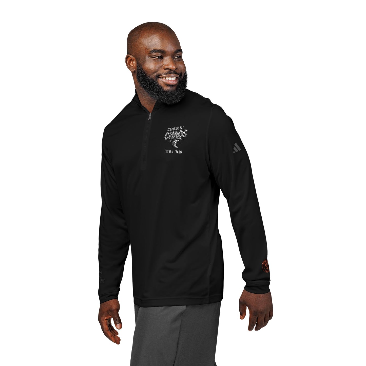 adidas® Quarter-Zip Pullover with Embroidery - Stylish Athletic Top for Outdoor Activities, Sports, Casual Wear, Gifts, Workout