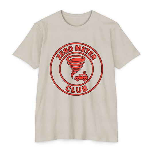 T-Shirt featuring Storm Chaser Design, Zero Meter Club Tee, Gift for Weather Enthusiasts, Tornado Lover's Apparel, Casual Unisex Tee
