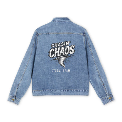 Men's Denim Jacket - Chasin' Chaos Storm Team Vintage Style