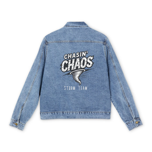 Men's Denim Jacket - Chasin' Chaos Storm Team Vintage Style