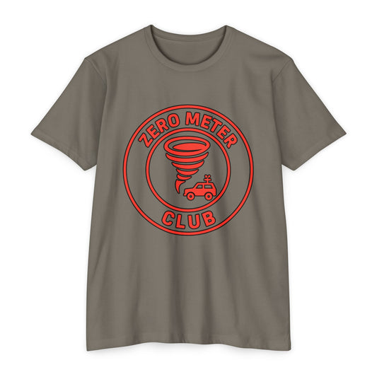 T-Shirt featuring Storm Chaser Design, Zero Meter Club Tee, Gift for Weather Enthusiasts, Tornado Lover's Apparel, Casual Unisex Tee
