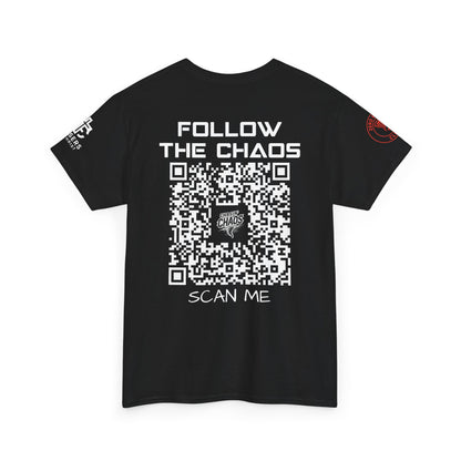 Chaos Storm Team Tee, Unisex Cotton T-Shirt for Storm Chasers, Adventure Shirt, Trending QR Code Apparel, Gift for Weather Enthusiasts