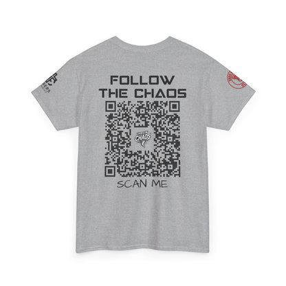 Chaos Storm Team Tee, Unisex Cotton T-Shirt for Storm Chasers, Adventure Shirt, Trending QR Code Apparel, Gift for Weather Enthusiasts