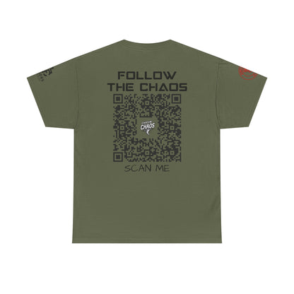 Chaos Storm Team Tee, Unisex Cotton T-Shirt for Storm Chasers, Adventure Shirt, Trending QR Code Apparel, Gift for Weather Enthusiasts