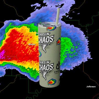 Tumbler Cup with Tornado Radar Image - Storm Chaser Merchandise