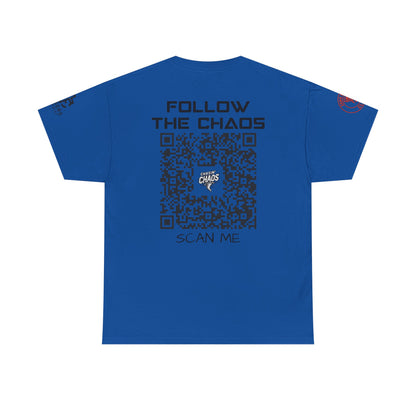 Chaos Storm Team Tee, Unisex Cotton T-Shirt for Storm Chasers, Adventure Shirt, Trending QR Code Apparel, Gift for Weather Enthusiasts