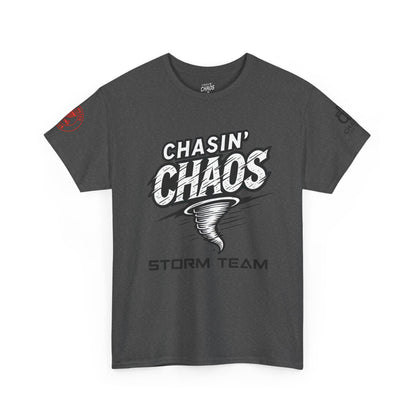 Chaos Storm Team Tee, Unisex Cotton T-Shirt for Storm Chasers, Adventure Shirt, Trending QR Code Apparel, Gift for Weather Enthusiasts