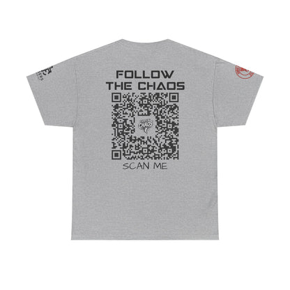 Chaos Storm Team Tee, Unisex Cotton T-Shirt for Storm Chasers, Adventure Shirt, Trending QR Code Apparel, Gift for Weather Enthusiasts