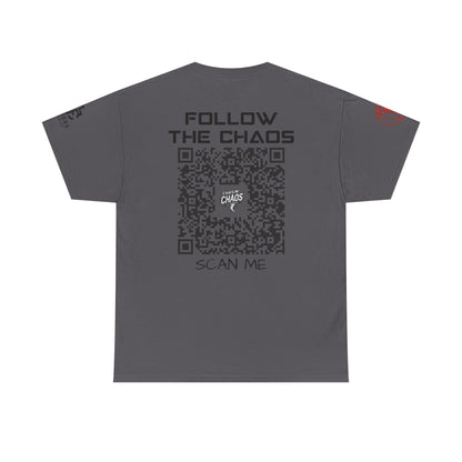 Chaos Storm Team Tee, Unisex Cotton T-Shirt for Storm Chasers, Adventure Shirt, Trending QR Code Apparel, Gift for Weather Enthusiasts
