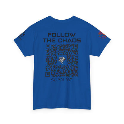 Chaos Storm Team Tee, Unisex Cotton T-Shirt for Storm Chasers, Adventure Shirt, Trending QR Code Apparel, Gift for Weather Enthusiasts