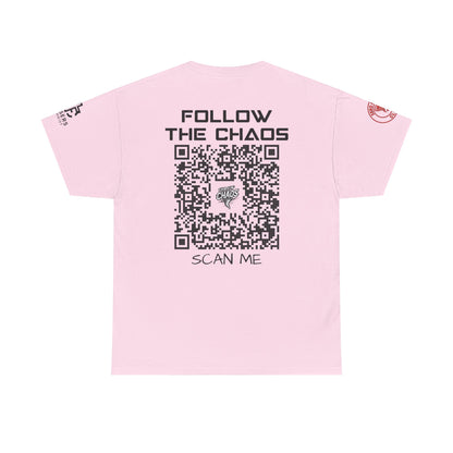 Chaos Storm Team Tee, Unisex Cotton T-Shirt for Storm Chasers, Adventure Shirt, Trending QR Code Apparel, Gift for Weather Enthusiasts