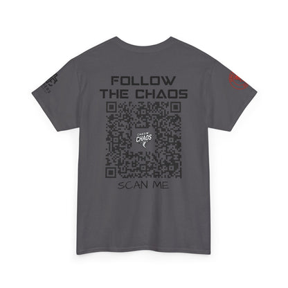 Chaos Storm Team Tee, Unisex Cotton T-Shirt for Storm Chasers, Adventure Shirt, Trending QR Code Apparel, Gift for Weather Enthusiasts