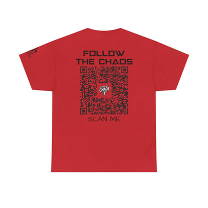 Chaos Storm Team Tee, Unisex Cotton T-Shirt for Storm Chasers, Adventure Shirt, Trending QR Code Apparel, Gift for Weather Enthusiasts