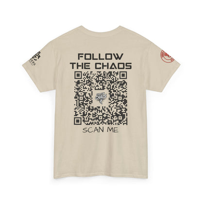 Chaos Storm Team Tee, Unisex Cotton T-Shirt for Storm Chasers, Adventure Shirt, Trending QR Code Apparel, Gift for Weather Enthusiasts