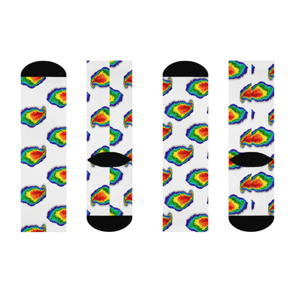 Crew Socks - Supercell Lucky Socks with April 27 2011 Tuscaloosa EF5 Tornado Design