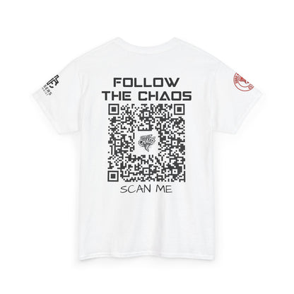 Chaos Storm Team Tee, Unisex Cotton T-Shirt for Storm Chasers, Adventure Shirt, Trending QR Code Apparel, Gift for Weather Enthusiasts